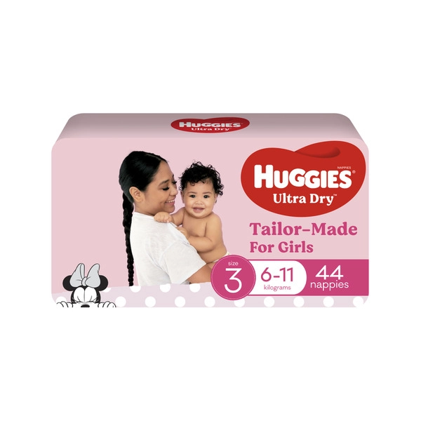 Huggies Ultra Dry Nappies Girls Size 3 (6-11kg) 44 pack