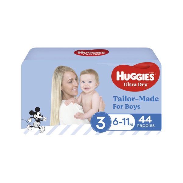 Huggies Ultra Dry Nappies Boys Size 3 (6-11kg) 44 pack