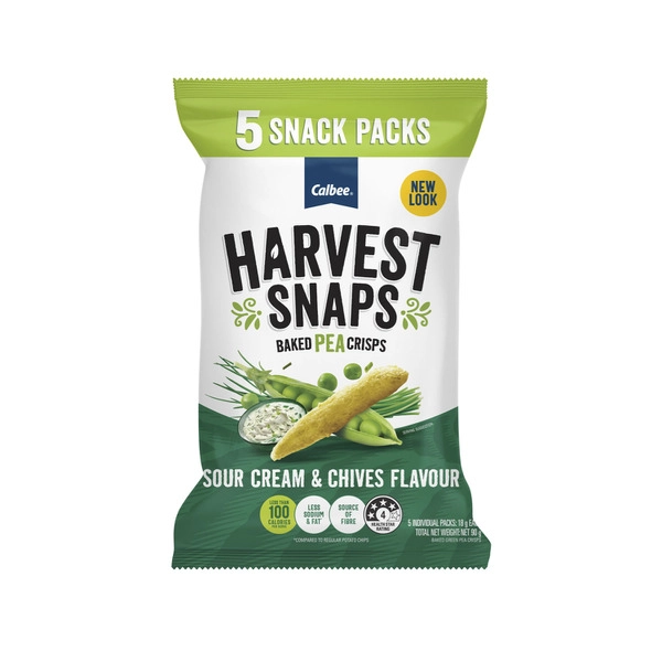 Harvest Snap Peas.. HARVEST SNAPS PEA SOUR CREAM AND CHIVES MULTIPACK 5X18G 