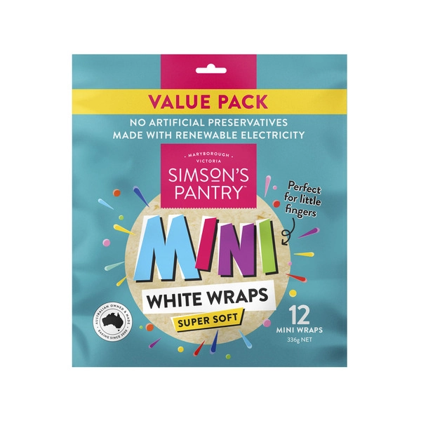 Simson's Pantry Nap Mini Wraps Value Pack 12 Pack 336g