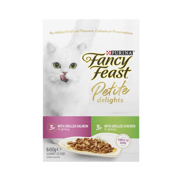 Fancy Feast Petite Delights With Grilled Salmon & Chicken Cat Food 6X50g 6 pack