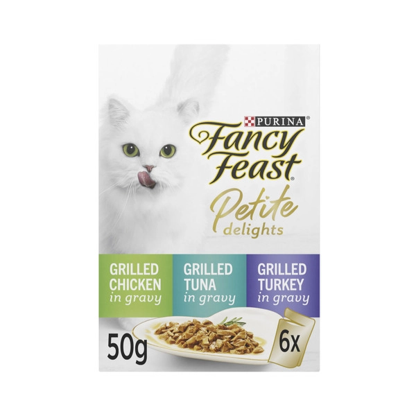 Fancy Feast Petite Delights With Grilled Chicken Tuna & Turkey Cat Food 6X50Gram 6 pack