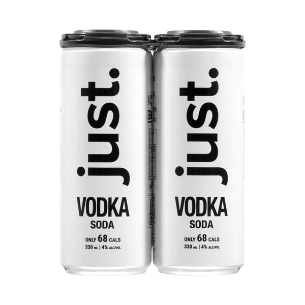 Just Vodka Soda 4% Can 330mL 4 Pack