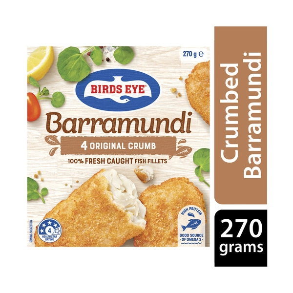 Birds Eye Frozen Fresh Caught Barramundi Fish Fillets 4 Pack 270g