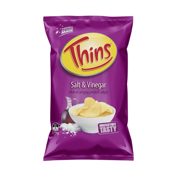 Thins Salt & Vinegar Potato Chips 175g