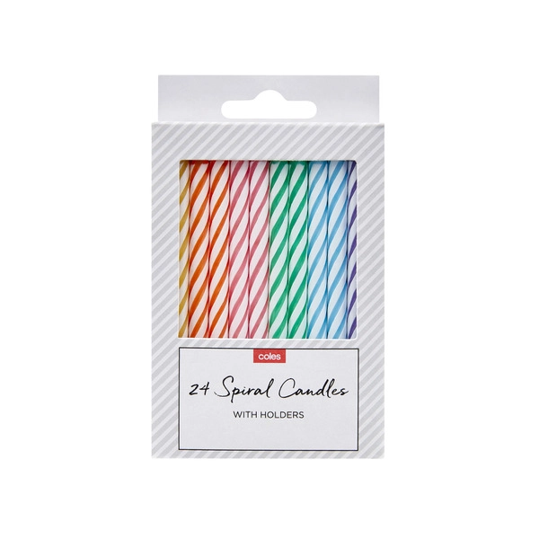 Coles Spiral Candles 24 pack