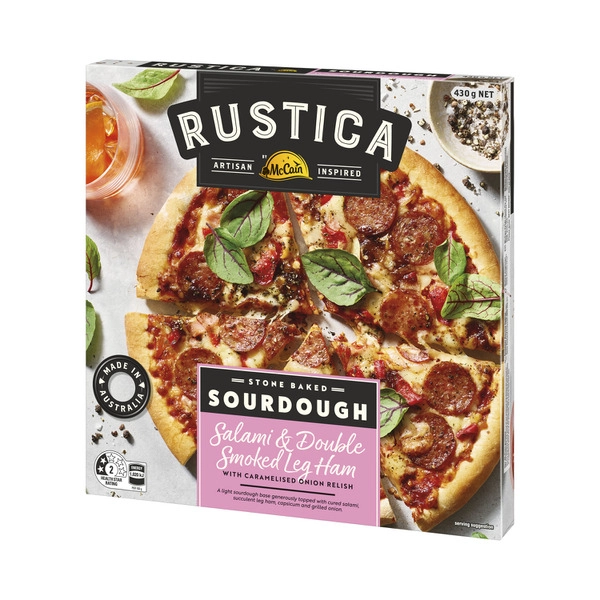 McCain Rustica Sourdough Salami & Leg Ham Pizza 430g