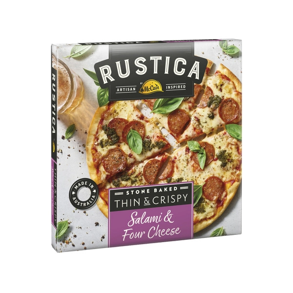 McCain Rustica Thin & Crispy Salami & Four Cheese Pizza 335g