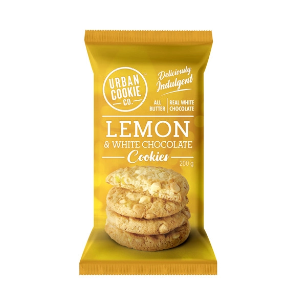 Urban Cookie Co Premium URBAN COOKIE CO PREMIUM COOKIES:LEMON & WHITE CHOCOLATE:.:200 GRAM 