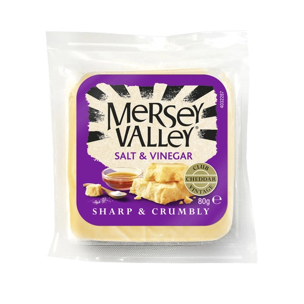 Mersey Valley MERSEY VALLEY SALT & VINEGAR CHEDDAR 80G 