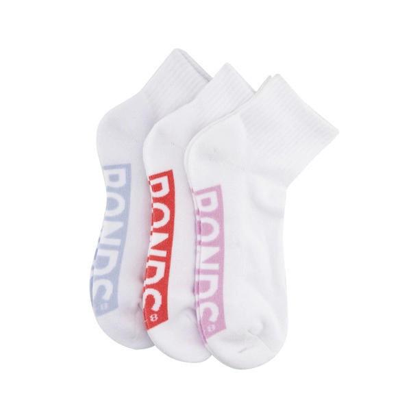 Bonds Womens Socks Quarter Logo Size 8+ 3 pack