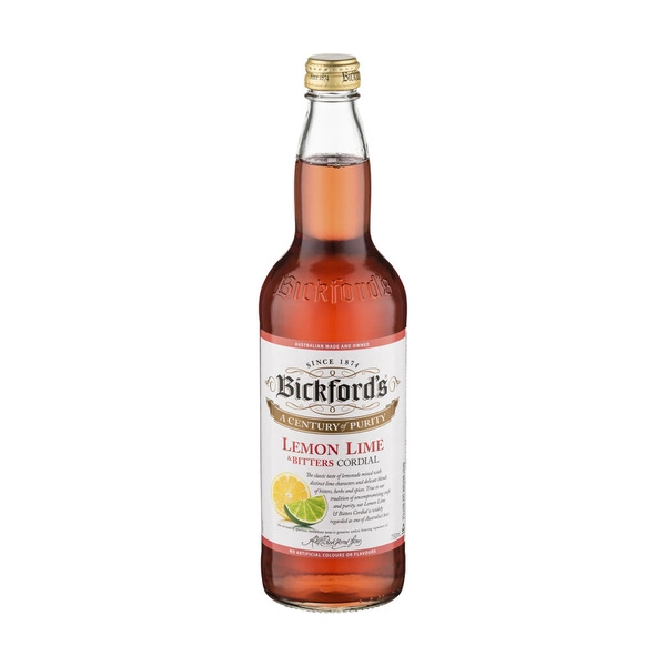 Bickford's Lemon Lime & Bitters Cordial 750mL