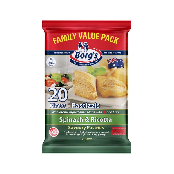 Borg's Spinach Pastizzi Value Pack 1kg