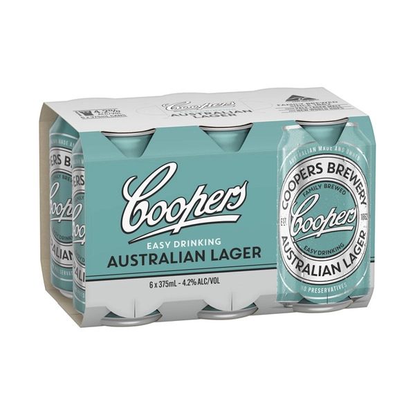 Coopers Australian Lager Can 375mL 6 Pack