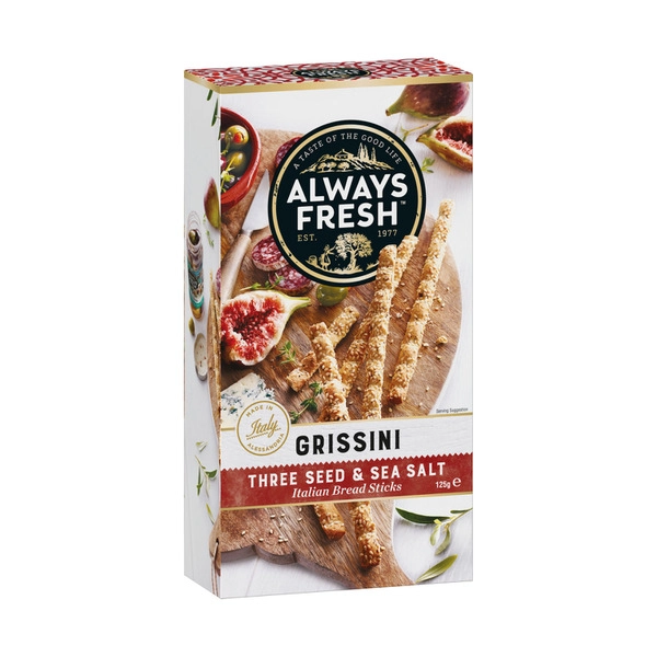 Always Fresh Grissini Breadsticks Three Seed 125g