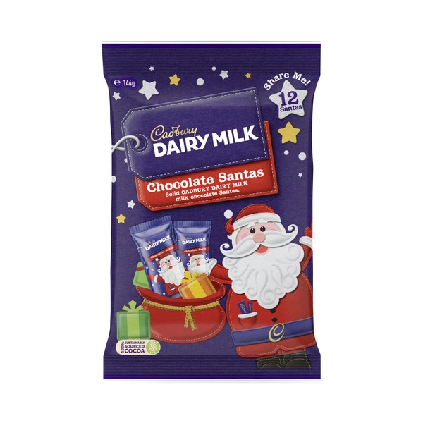 Cadbury Dairy Milk Chocolate Christmas Santa 12 Piece Pack 144g