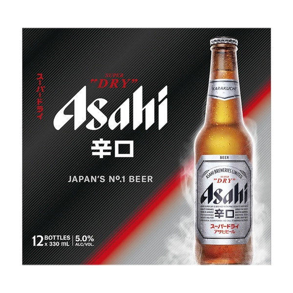 Asahi Super Dry 12Pack Bottle 330mL 12 Pack