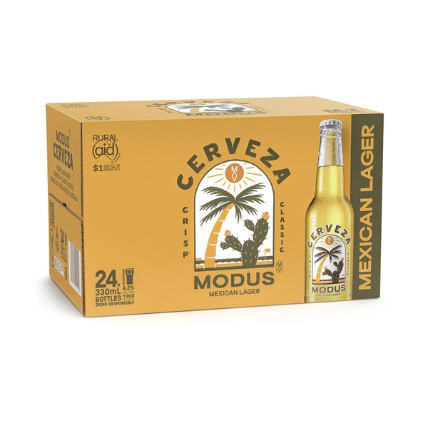 Modus Cerveza Lager Bottle 330mL 24 Pack