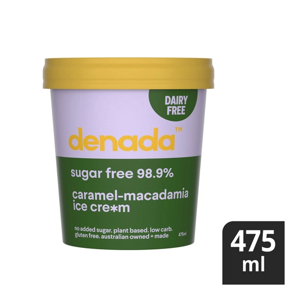 Denada Sugar Free Vegan Ice Cream Caramel Macadamia 475mL