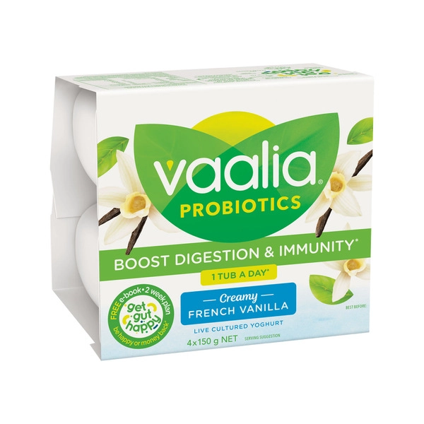 Vaalia Reduced Fat French Vanilla Yoghurt 4x150g 600g