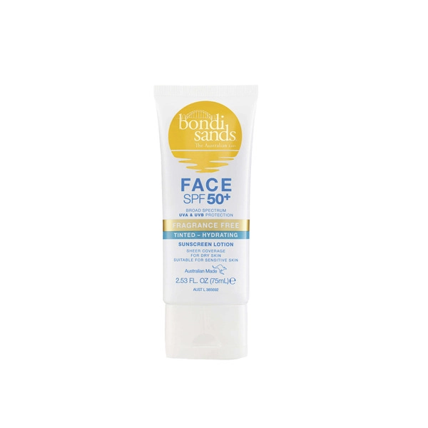 Bondi Sands SPF50+ Fragrance Free Hydrating Tinted Face Lotion 75mL