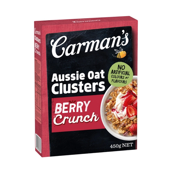 Carman's Aussie Oat Clusters Berry Crunch 450g