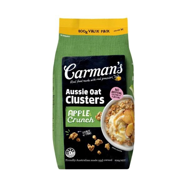 Carman's Aussie Oat Clusters Apple Crunch Value Pack 800g