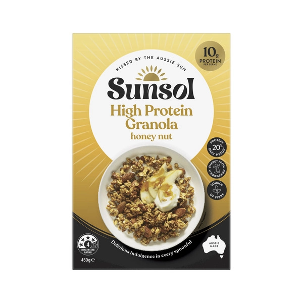  Sunsol High Protein Granola Honey Nut Crunch 450g