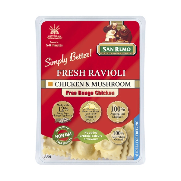 San Remo Fresh Ravioli Chicken & Mushroom 350g