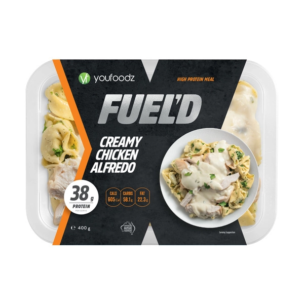 Youfoodz Fueld Creamy Chicken Alfredo Tortellini 400g