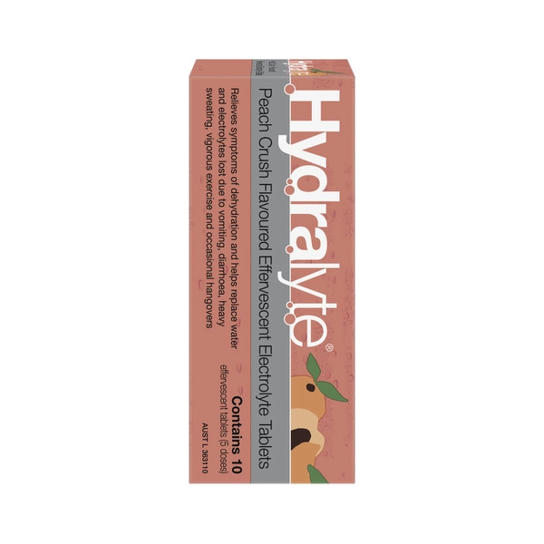 Hydralyte Effervescent Peach 10 pack