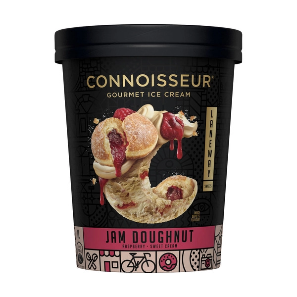 Connoisseur Laneway Sweets Jam Doughnut Ice Cream 1L