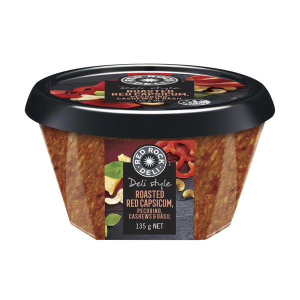 Red Rock Deli Dip Roasted Capsicum Pecorino Cashew & Basil 135g