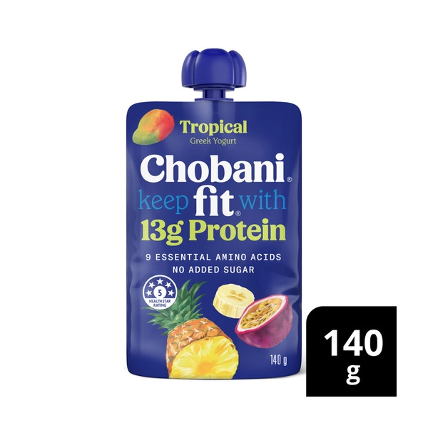 Chobani Fit High Protein Greek Yogurt Pouch Tropical 140g