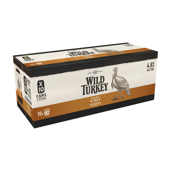 Wild Turkey & Cola Can 375mL 10 Pack