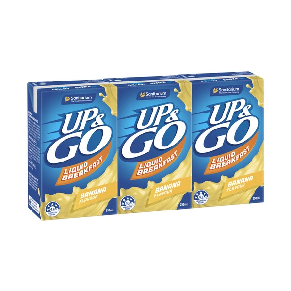 UP&GO Liquid Breakfast Banana 3 x 250ml 750mL