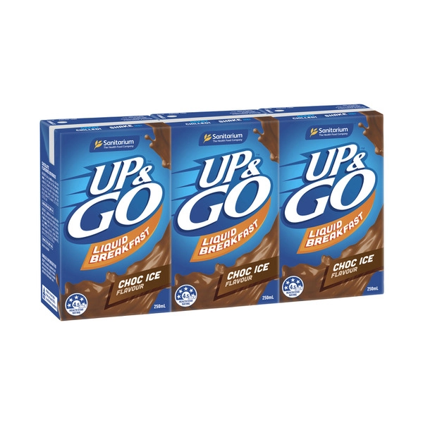 UP&GO Liquid Breakfast Choc Ice 3 x 250ml 750mL