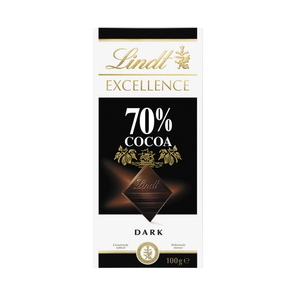 Lindt Excellence 70% Cocoa Dark Chocolate Block 100g