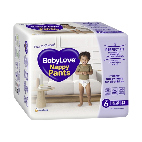 Babylove Nappy Pants Size 6 (15-25Kg) 22 pack