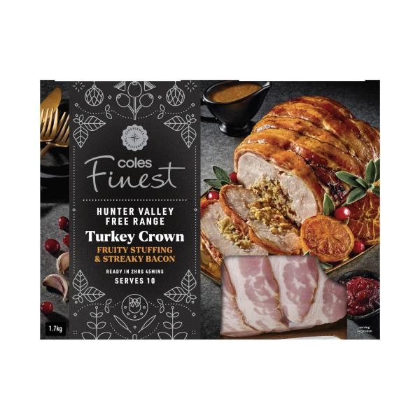 Coles Finest RSPCA Approved Free Range Turkey Crown With Fruity Stuffing And Streaky Bacon 1.7Kg