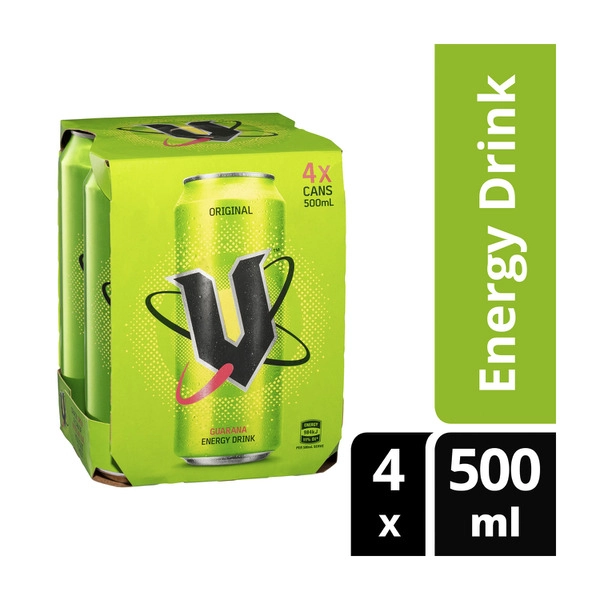 V Energy Drink Can 4x500mL 4 pack