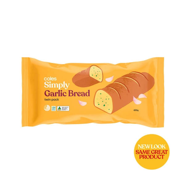 Coles Simply Garlic Bread Twin Pack 450g