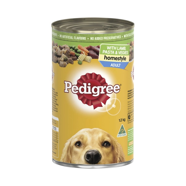 Pedigree Homestyle Lamb Pasta & Vegies Adult Wet Dog Food Can 1.2kg