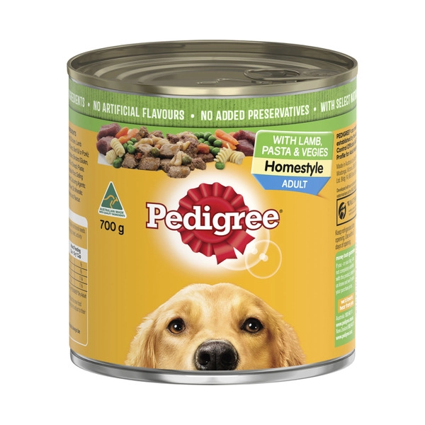 Pedigree Homestyle Lamb Pasta & Vegies Adult Wet Dog Food Can 700g