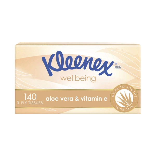 Kleenex 3 Ply Wellbeing Tissues Facial Aloevera 140 pack