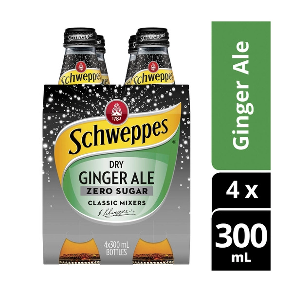 Schweppes Mixers 4x300ml SCHWEPPES MIXERS 4X300ML DRY GINGER:NO SUGAR:4 PACK 