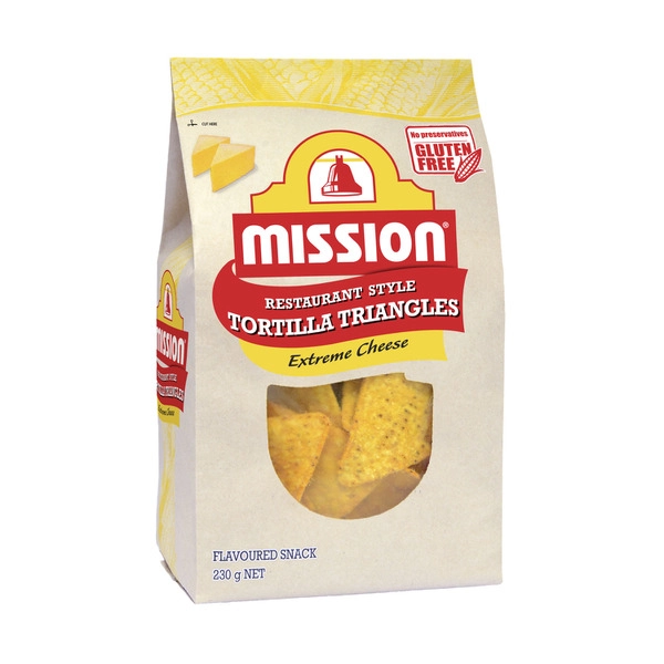 Mission Extreme Cheese Tortilla Triangles Corn Chips 230g