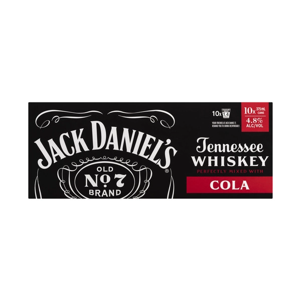 Jack Daniels Jack Daniels  &  Cola Can 375mL (10 pack) : PACK10 