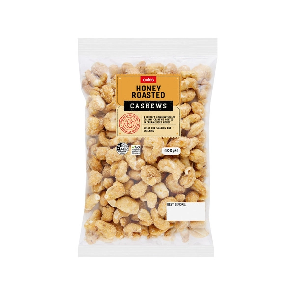 Coles Honey Cashews 400g