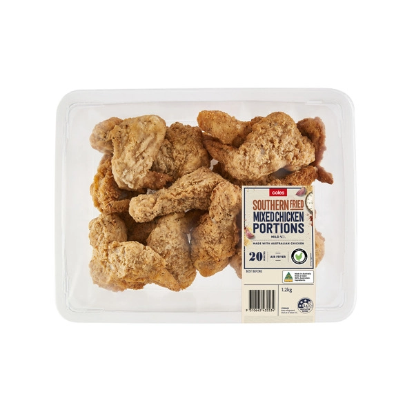 Coles RSPCA Chicken COLES RSPCA CHICKEN MIXED PORTIONS SOUTHERN FRIED 